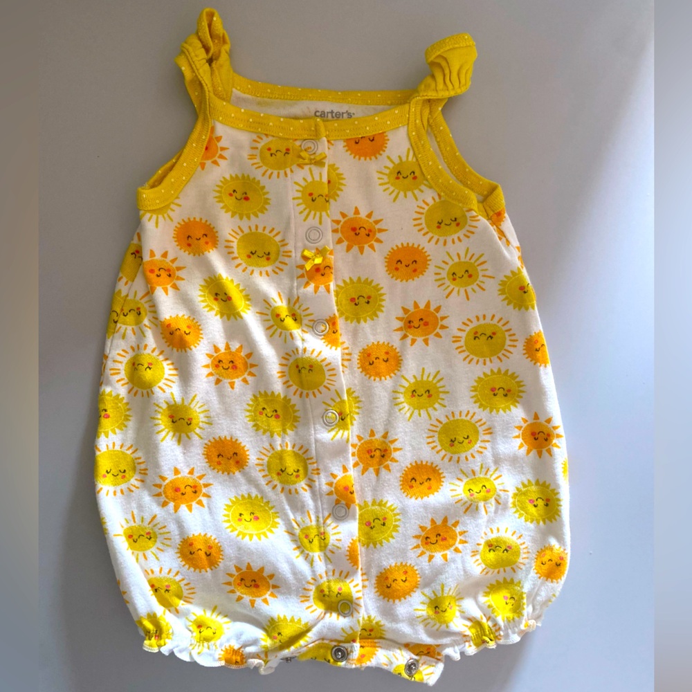 3 for $10 Bundle ⭐️ Carters Sunshine Bubble Romper Bottom Snap 6 Months EUC